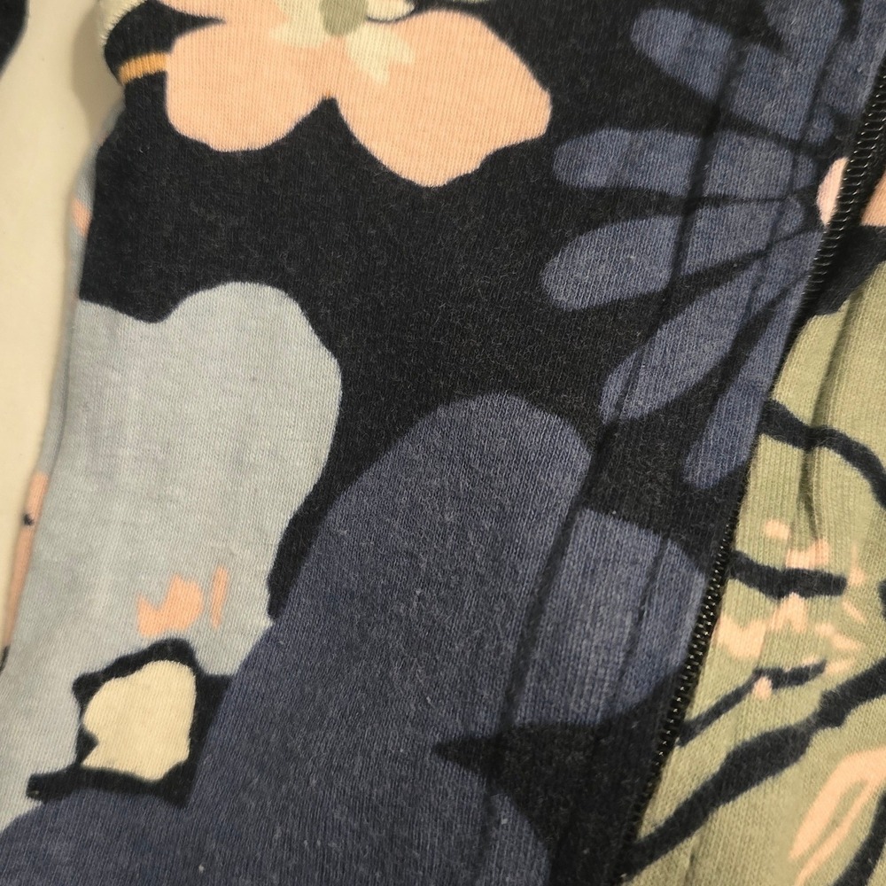 Carters Baby Girls Floral Footie Pajamas Navy Pink 12M Zip Up Sleep and Play - Picture 3 of 5